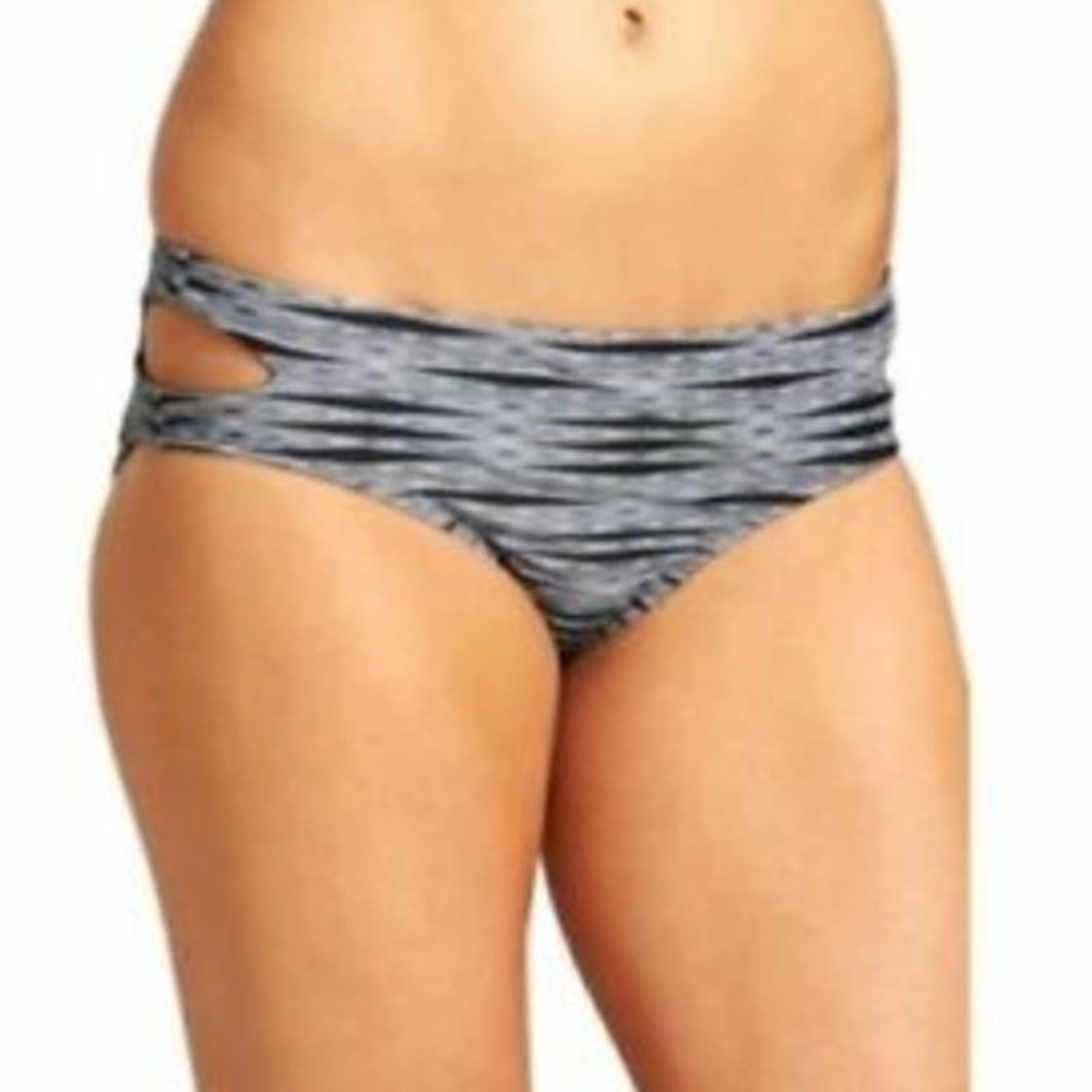 ATHLETA Ariel cut out black & white bikini bottom only S